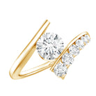0.9 Carat Certified Round Moissanite Bypass Engagement Ring D-VS1 - Rosec Jewels