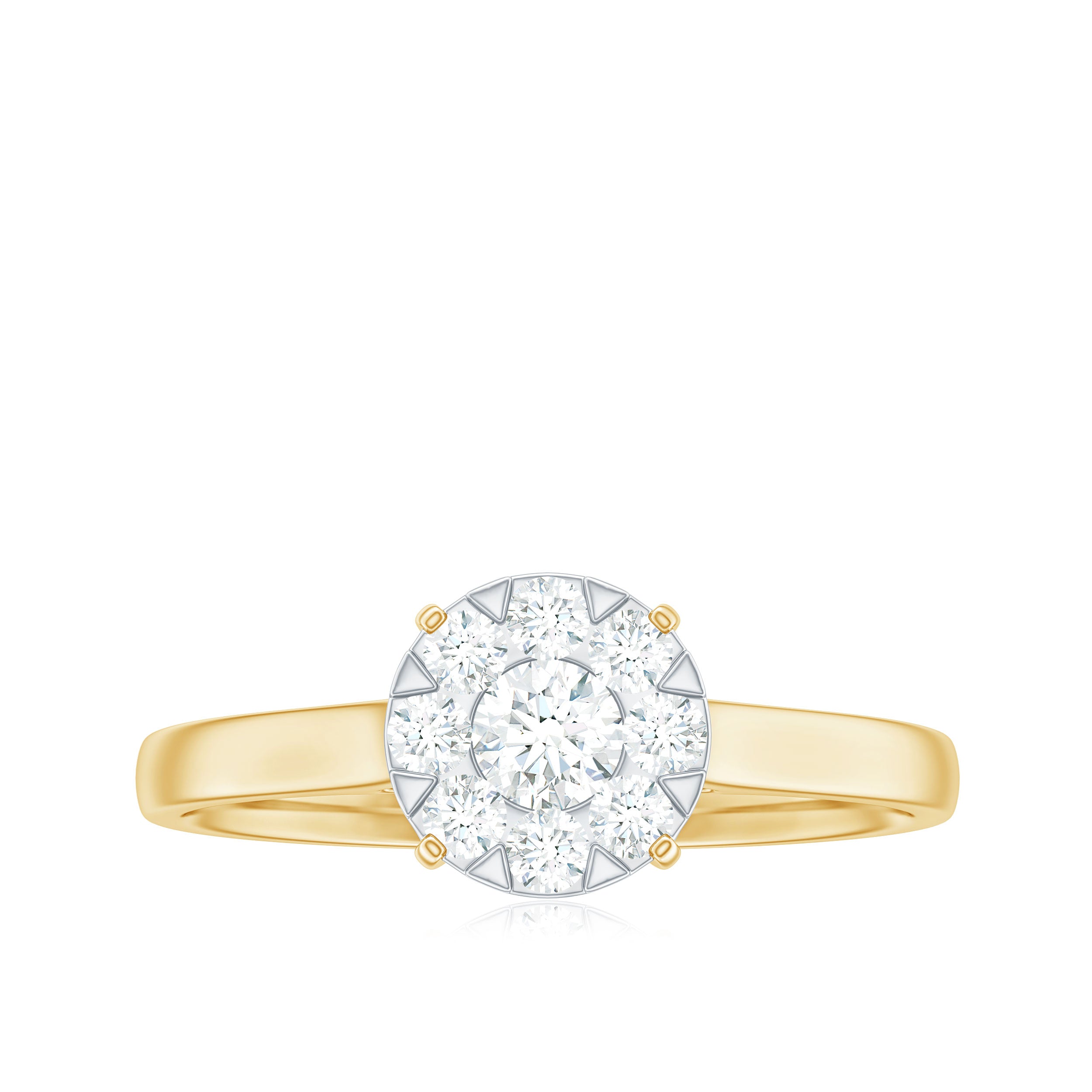 Natural Diamond Promise Ring in Illusion Set Natural - ( HI-SI ) - Rosec Jewels