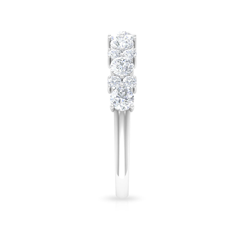 Certified Real Diamond Half Eternity Ring Natural - ( HI-SI ) - Rosec Jewels