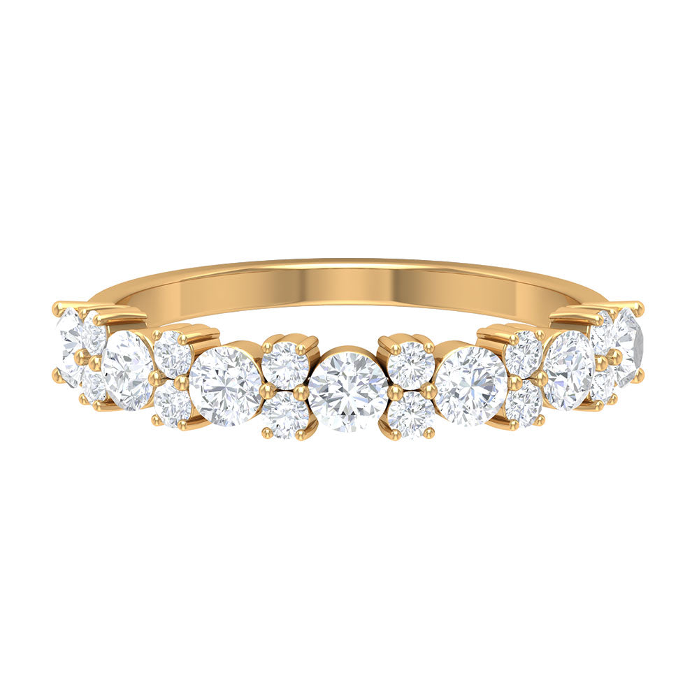 Certified Real Diamond Half Eternity Ring Natural - ( HI-SI ) - Rosec Jewels