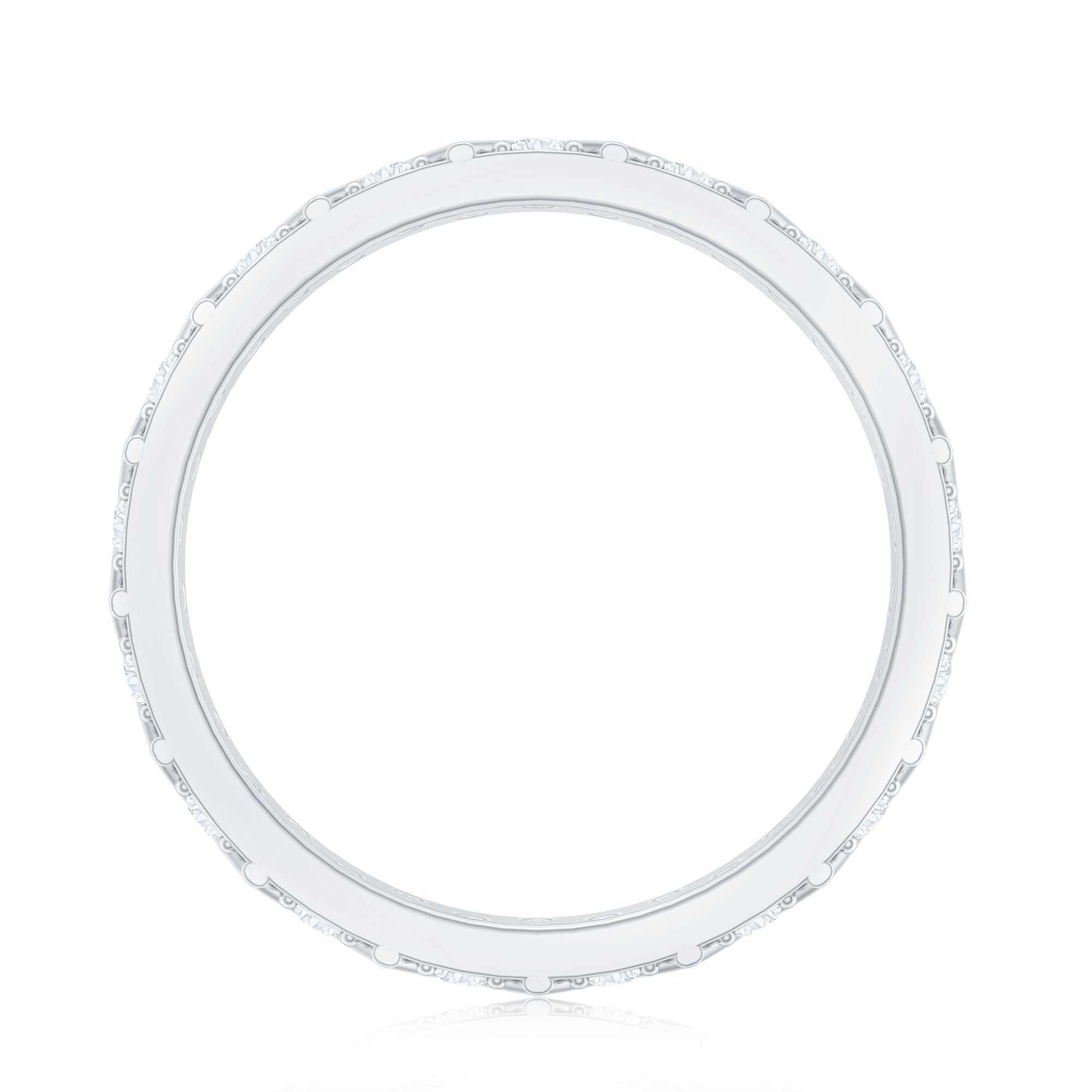 Diamond Band Ring in Surface Prong Set Natural - ( HI-SI ) - Rosec Jewels