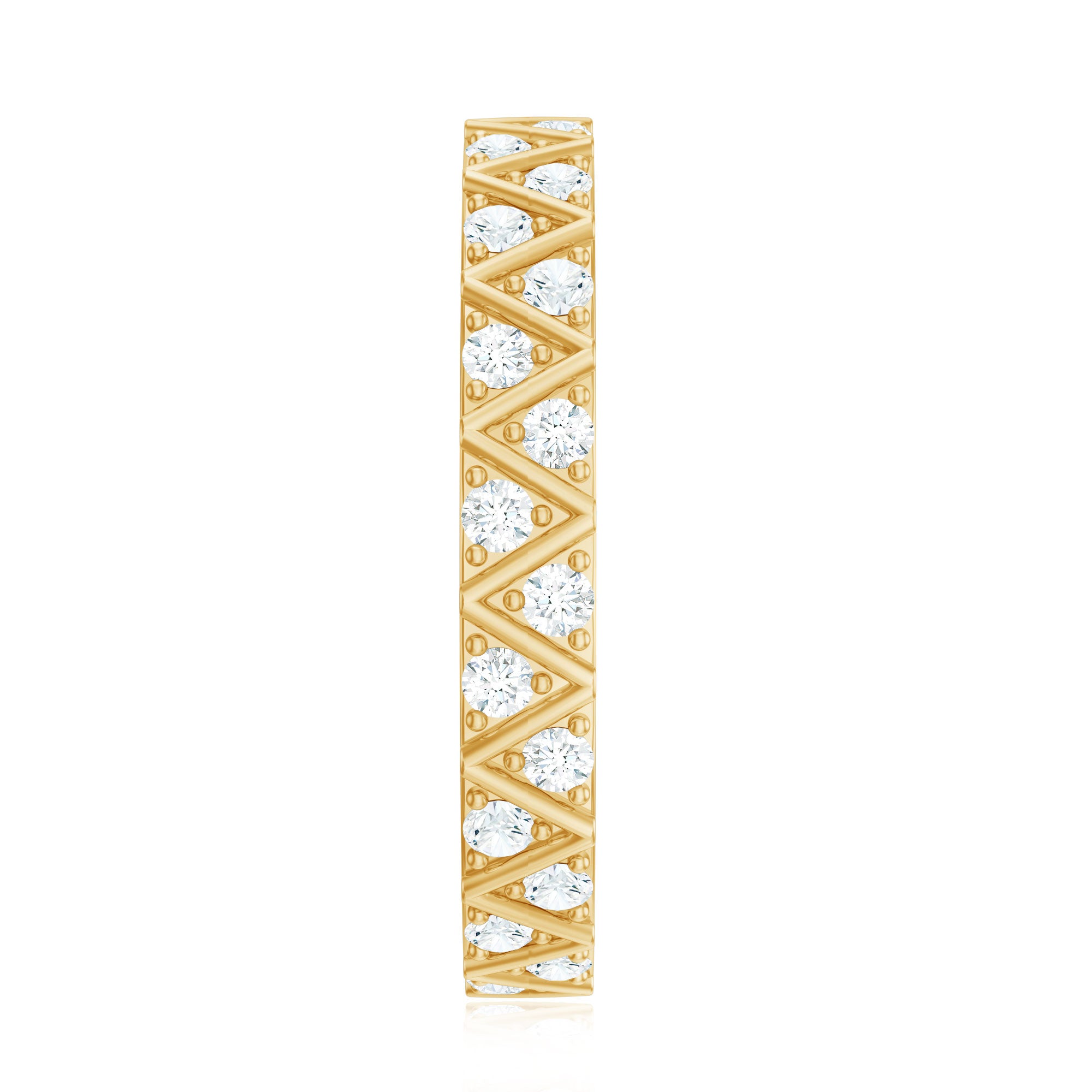Diamond Band Ring in Surface Prong Set Natural - ( HI-SI ) - Rosec Jewels