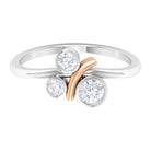 Natural Bezel Set Diamond 3 Stone Promise Ring Natural - ( HI-SI ) - Rosec Jewels