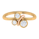 Natural Bezel Set Diamond 3 Stone Promise Ring Natural - ( HI-SI ) - Rosec Jewels