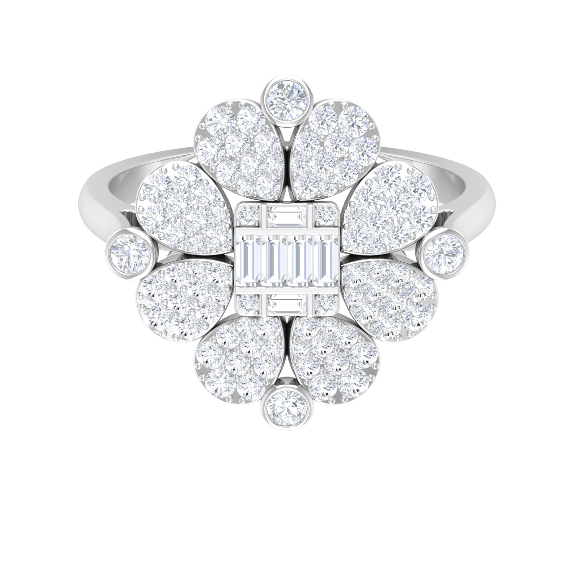 Illusion Set Diamond Statement Engagement Ring