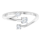 Natural Diamond 3 Stone Proposal Ring for Valentines Natural - ( HI-SI ) - Rosec Jewels