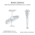 Vintage Style Diamond Engagement Ring with Bypass Shank Natural - ( HI-SI ) - Rosec Jewels