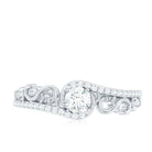 Vintage Style Diamond Engagement Ring with Bypass Shank Natural - ( HI-SI ) - Rosec Jewels