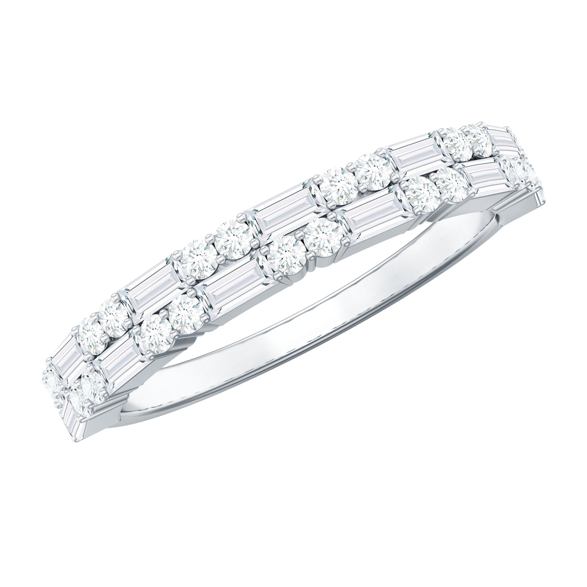 Baguette Diamond Half Eternity Ring