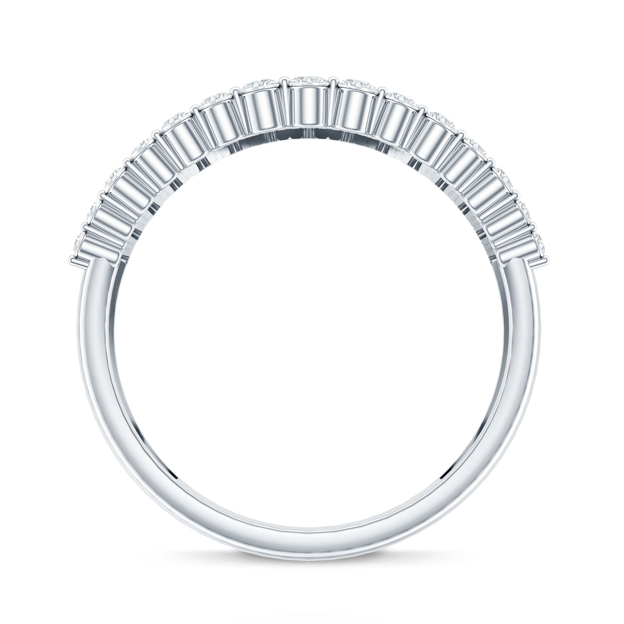 Lab Grown Diamond Statement Wedding Band for Women Lab - ( EF-VS ) - Rosec Jewels