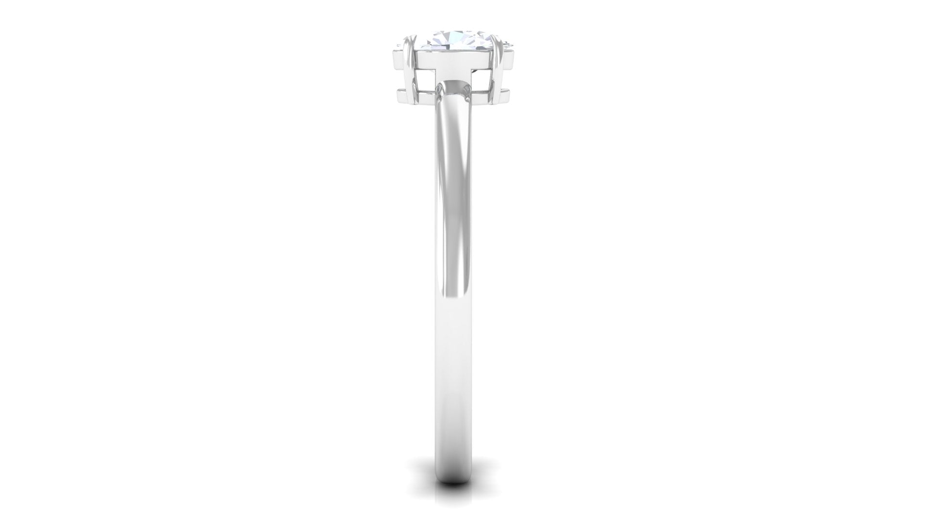 Natural Oval Diamond Solitaire Promise Ring with Certificate Natural - ( HI-SI ) - Rosec Jewels