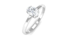 Natural Oval Diamond Solitaire Promise Ring with Certificate Natural - ( HI-SI ) - Rosec Jewels