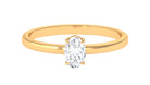 Natural Oval Diamond Solitaire Promise Ring with Certificate Natural - ( HI-SI ) - Rosec Jewels