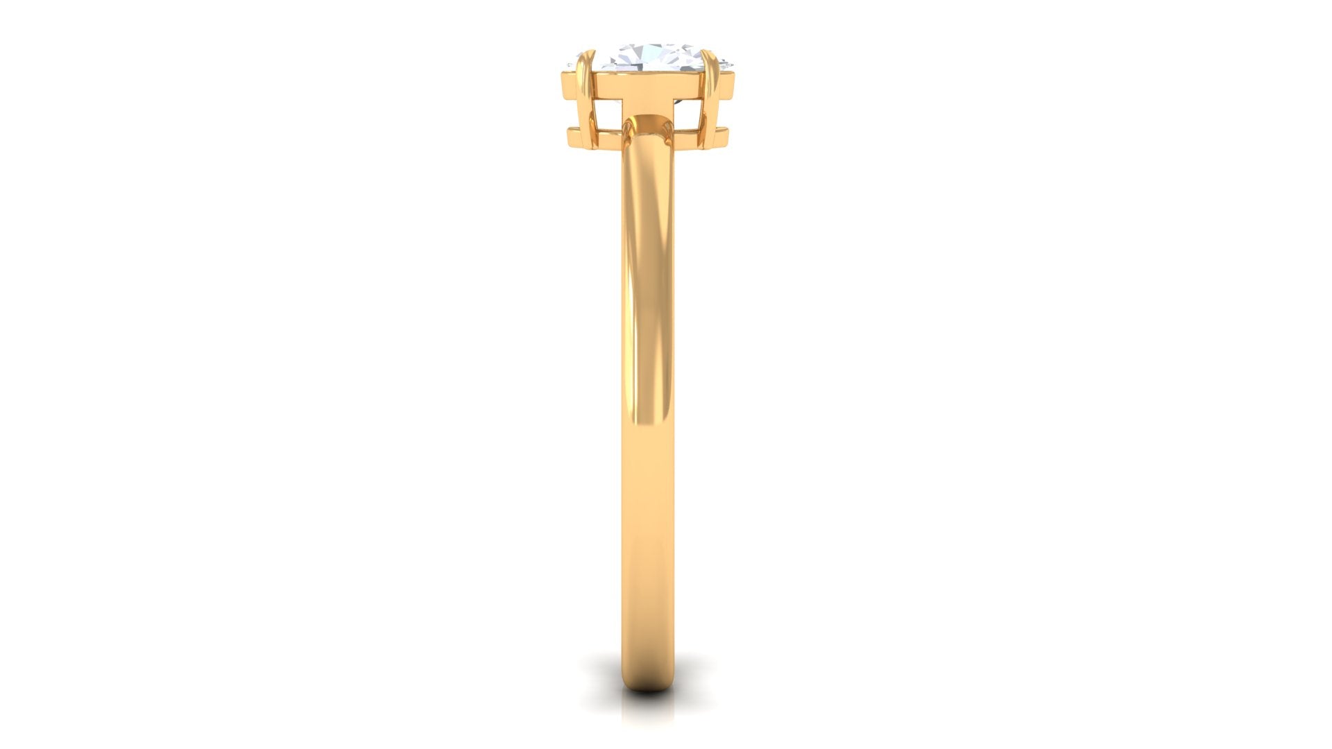 Natural Oval Diamond Solitaire Promise Ring with Certificate Natural - ( HI-SI ) - Rosec Jewels