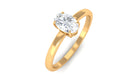 Natural Oval Diamond Solitaire Promise Ring with Certificate Natural - ( HI-SI ) - Rosec Jewels
