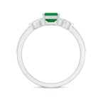 Natural 5X7mm Emerald Cut Emerald Diamond Engagement Ring with Celtic Knot AAA - Rosec Jewels