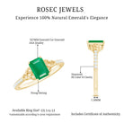 Natural 5X7mm Emerald Cut Emerald Diamond Engagement Ring with Celtic Knot AAA - Rosec Jewels
