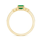 Natural 5X7mm Emerald Cut Emerald Diamond Engagement Ring with Celtic Knot AAA - Rosec Jewels