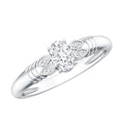Natural Oval Cut Diamond Solitaire Engagement Ring Natural - ( HI-SI ) - Rosec Jewels
