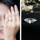 Natural Oval Cut Diamond Solitaire Engagement Ring Natural - ( HI-SI ) - Rosec Jewels