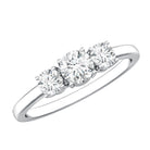 Natural Diamond 3 Stone Engagement Ring with Certificate Natural - ( HI-SI ) - Rosec Jewels