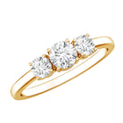 Natural Diamond 3 Stone Engagement Ring with Certificate Natural - ( HI-SI ) - Rosec Jewels