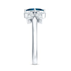 6mm Princess Cut London Blue Topaz Floral Engagement Ring with Diamond AAA - Rosec Jewels