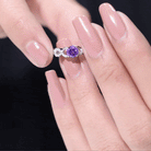 Natural Amethyst Engagement Ring with Diamond Infinity Knot AAA - Rosec Jewels