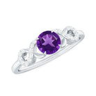 Natural Amethyst Engagement Ring with Diamond Infinity Knot AAA - Rosec Jewels