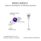 Natural Amethyst Engagement Ring with Diamond Infinity Knot AAA - Rosec Jewels