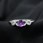 Natural Amethyst Engagement Ring with Diamond Infinity Knot AAA - Rosec Jewels