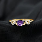 Natural Amethyst Engagement Ring with Diamond Infinity Knot AAA - Rosec Jewels