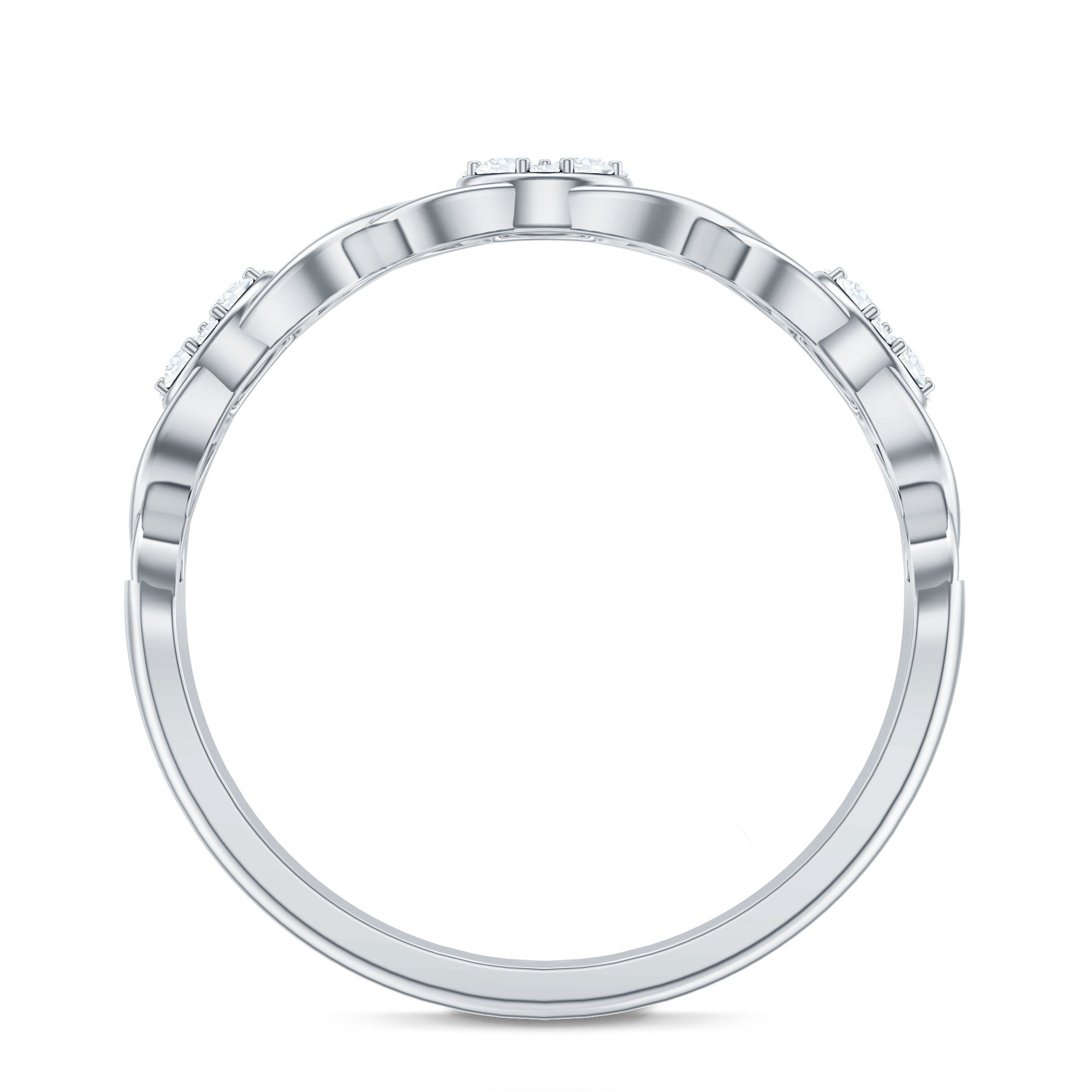 Rosec Jewels-Natural Diamond Infinity Band Ring with Certificate