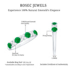 Natural Emerald Diamond Half Eternity Anniversary Band with Certificate AAA - Rosec Jewels