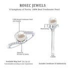 Freshwater Pearl Solitaire Bypass Engagement Ring with Diamond Accent AAA - Rosec Jewels