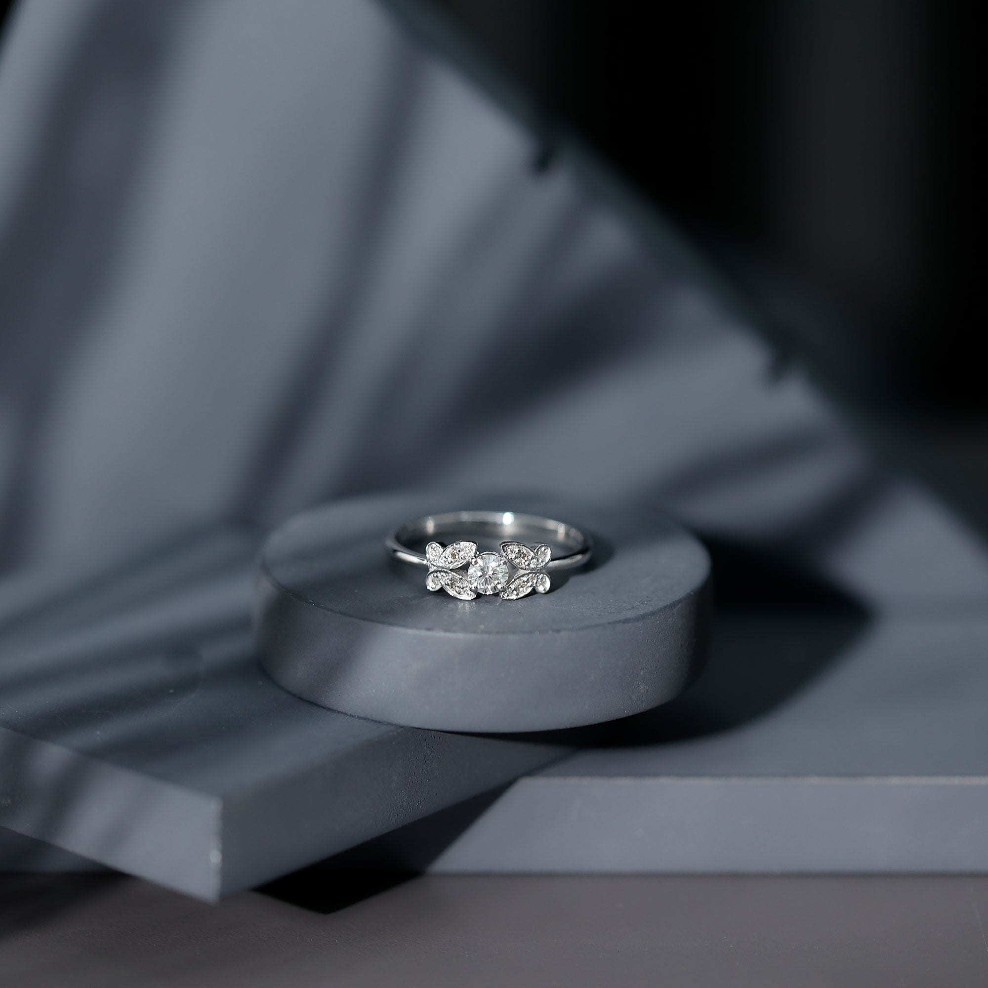 Round Cut Diamond Nature Engagement Ring Natural - ( HI-SI ) - Rosec Jewels