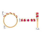 Real Pear Shape Ruby Half Eternity Ring with Diamond for Women AAA - Rosec Jewels