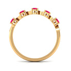 Real Pear Shape Ruby Half Eternity Ring with Diamond for Women AAA - Rosec Jewels