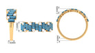 Baguette London Blue Topaz Uneven Eternity Ring with Diamond AAA - Rosec Jewels