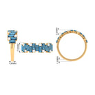 Baguette London Blue Topaz Uneven Eternity Ring with Diamond AAA - Rosec Jewels