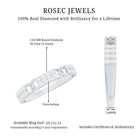 Certified Natural Diamond Interlock Half Eternity Band Ring Natural - ( HI-SI ) - Rosec Jewels