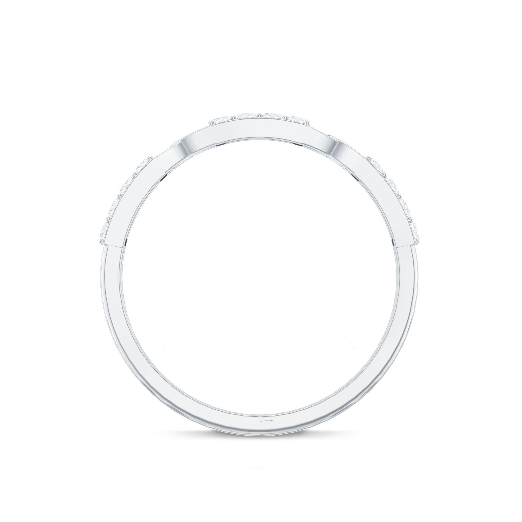 Certified Natural Diamond Interlock Half Eternity Band Ring Natural - ( HI-SI ) - Rosec Jewels