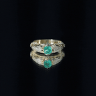 Natural Emerald Diamond Antique Looking Engagement Ring AAA - Rosec Jewels