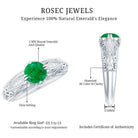 Natural Emerald Diamond Antique Looking Engagement Ring AAA - Rosec Jewels