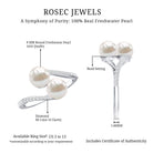 Rosec Jewels-Natural Freshwater Pearl 2 Stone Engagement Ring with Diamond