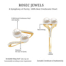 Rosec Jewels-Natural Freshwater Pearl 2 Stone Engagement Ring with Diamond