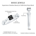 Rosec Jewels-Genuine Black Onyx and Diamond Half Eternity Wedding Band