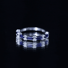 Blue Sapphire and Diamond Half Eternity Ring AAA - Rosec Jewels