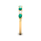 Natural Pear Shape Emerald Half Eternity Ring in East West Style AAA - Rosec Jewels