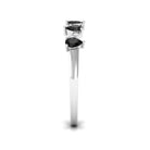 Pear Black Onyx Half Eternity Band Ring with Diamond AAA - Rosec Jewels
